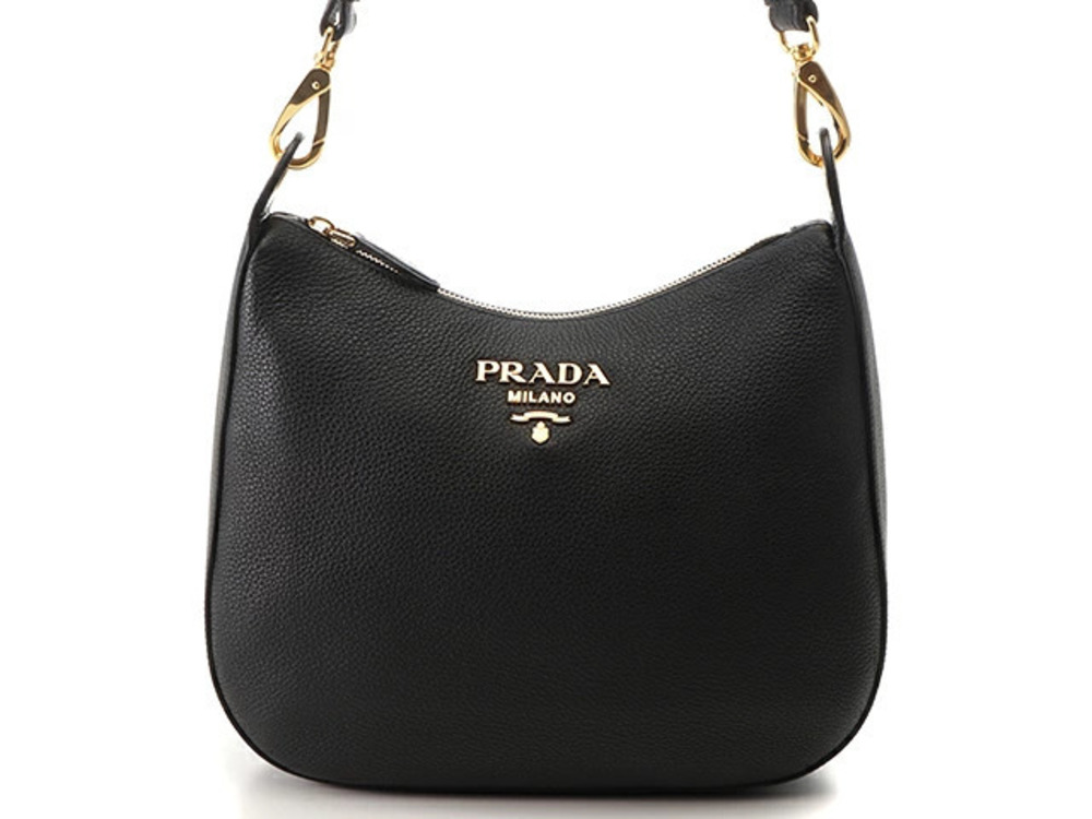 Prada Tessuto Shoulder Bag Black Leather